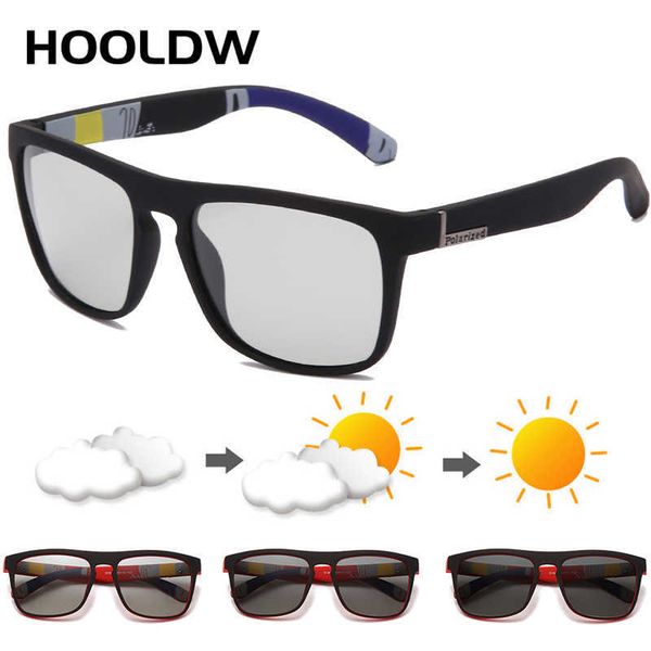 

hooldw men pchromic sunglasses male polarized driving sun glasses women sports goggles change color glasses eyewear uv400 0928, White;black