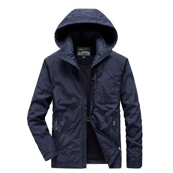 

outdoor men's jackets autumn and winter men with velvet windproof multi-pocket simple cargo coat hooded jacket mm98llh68, Black;brown