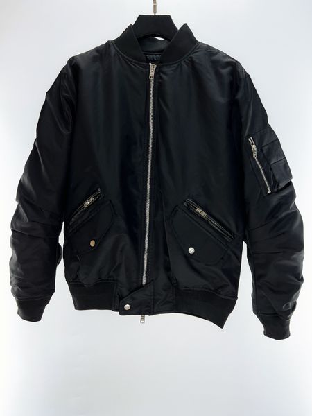 

mens designer fashion jackets outwear pilot coats black zip pocket causal clothing men streetwear, Black;brown