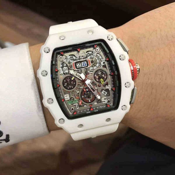 

luxury mens mechanical watch trendy man richa milles personalized wine bucket multifunctional carbon fiber ceramic silicone tape swiss move, Slivery;golden