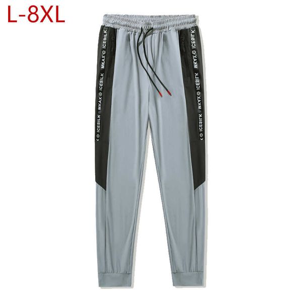 

men's pants plus large size 8xl men joggers pants sweatpants casual stretch tracksuit drawstring comfortable elastic waist trousers for, Black