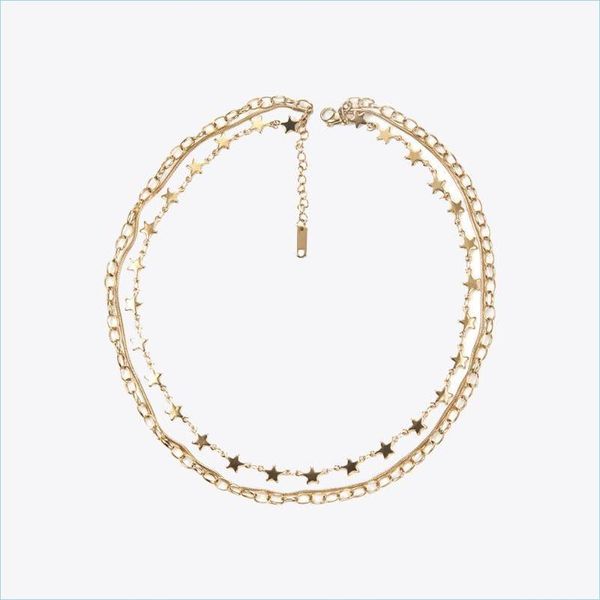 

chains chains enfashion boho mti-layer star chain choker necklace women gold color stainless steel necklaces fashion jewelr dayupshop dh45w, Silver