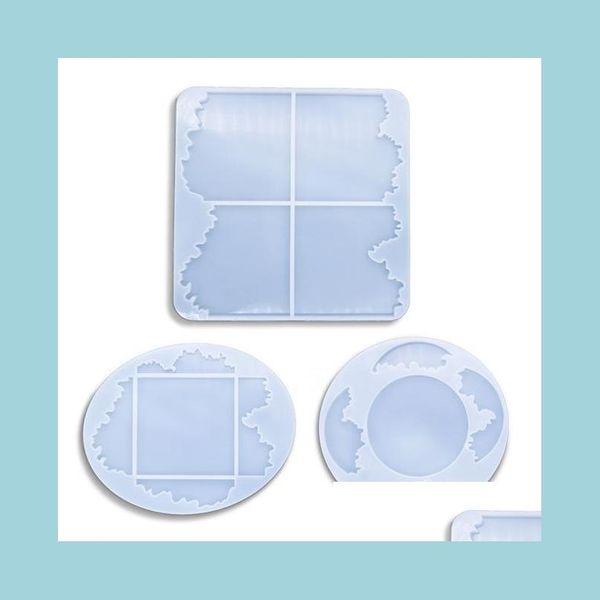 

molds sile molds epoxy resin coaster diy geode coasters mod round oval square irregualr mat home decoration drop delivery 2021 jewelr dhiev