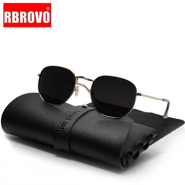 

rbrovo metal vintage polygon sunglasses 2022 luxury brand glasses for /women designer eyewear men oculos de sol masculino 0928, White;black