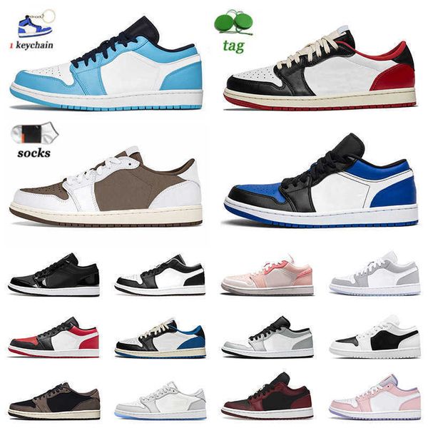 

nk shoe men women jumpman 1 low basketball shoes 2022 1s sports unc black white pink mocha bred toe fragment smoke grey designer lows og fla