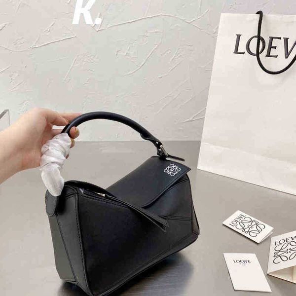 

handbags loews designer bags leather color matching geometric cowhide 2022 puzzle portable messenger shoulder capacity women's