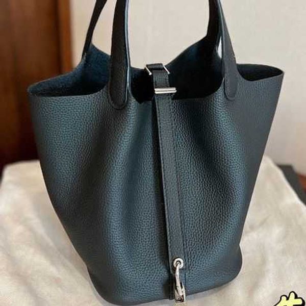 

leather original quality handbag hemees picotins designer bags lock bag small h new cowhide beauty texture vegetable basket commuting french