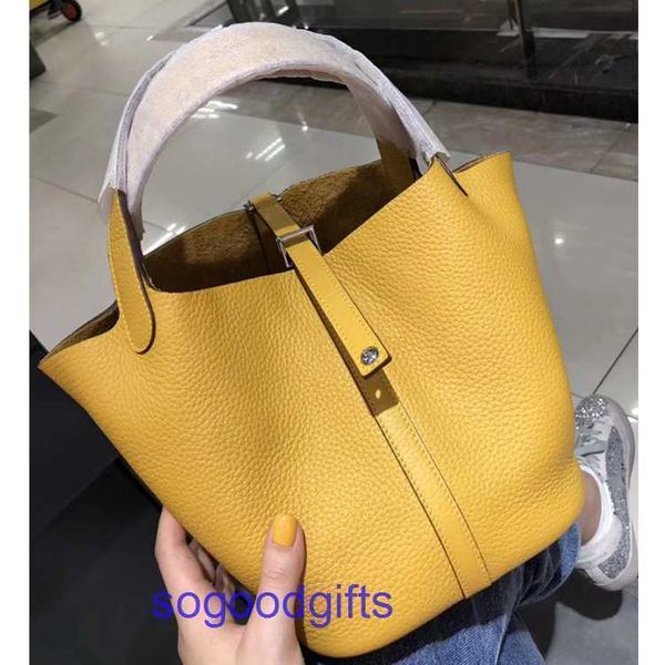 

women's designer bags genuine leather picotin lock herme handbags tote bag the same model of stars 2022 summer new leather bucket bag l