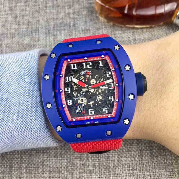 

multi-function superclone watches wristwatch luxury richa milles designer men's fully automatic mechanical watch ceramic hollow out per, Slivery;golden