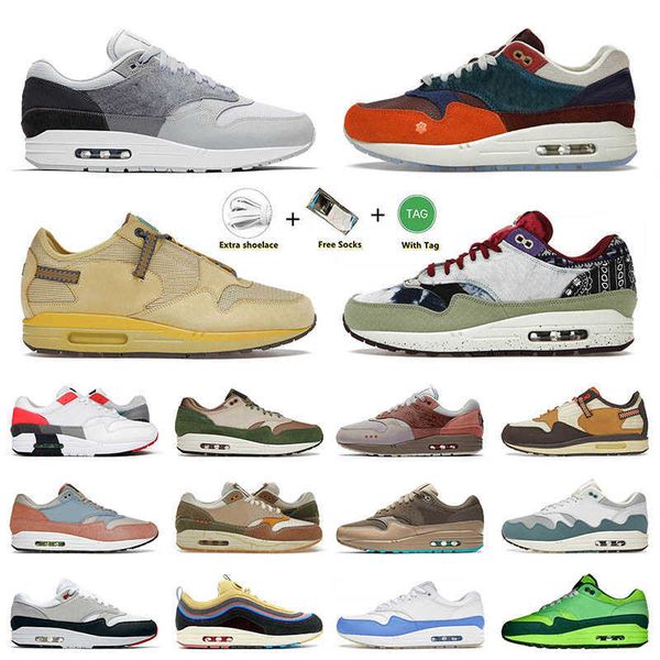 

running sports shoes sneakers trainers london concepts 2022 og cushion 1 87s x mystic dates la ville lumiere blueprint men women 1, Black