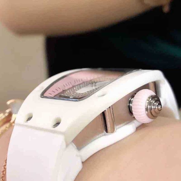

luxury mechanics watches richa milles wristwatch watch rm07-01 womens multifunctional 2824 automatic mechanical r ceramic powder ring rubber, Slivery;golden