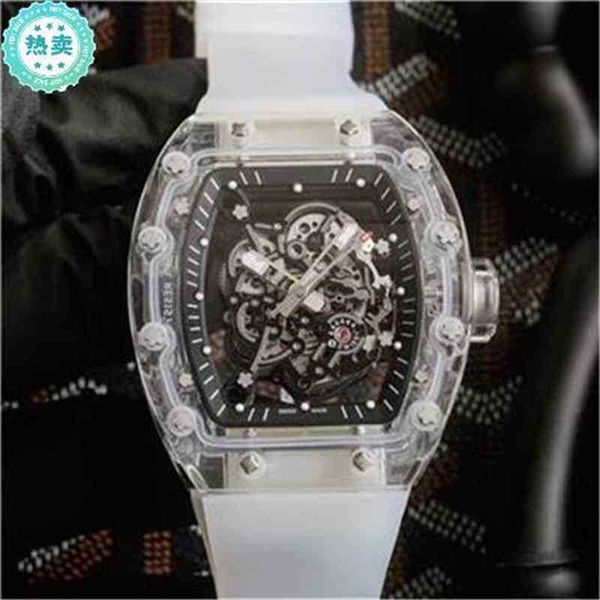 

rakish mechanical cool wrist watches tv factory rm055 mens mechanics fashion trend transparent business crystal bottom z8zk 0bp2 2023 new lu, Slivery;brown