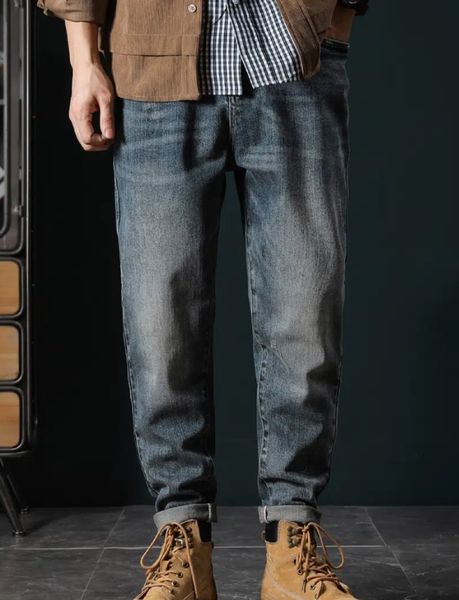 

men's classic straight-legged jeans /fabric slight stretch/type harem/genie, Blue