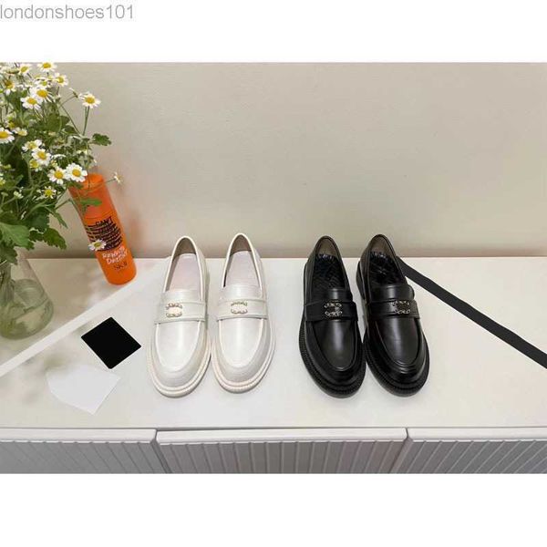 

women dress shoes chan designer shoes new ladies heel height spring autumn british style thick soled increased platform leather casual, Black