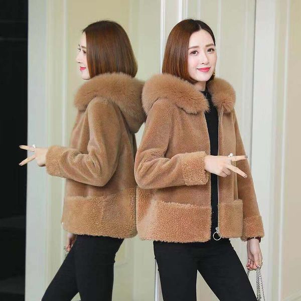 

women plus size winter coats imitation fox fur collar particle plush casual fashion leisure street long sleeves loose outerwear multicolor s, Black