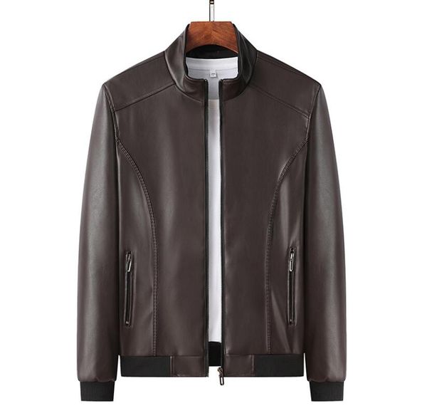 

motorcycle faux leather jackets for men autumn/winter fashion casual stand collar jacket winter outerwear pu coat coats mm59llh26, Black