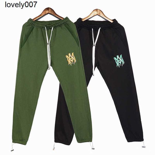 

dsigner men's pants amirs legged drawstring printing trend handsome casual pants fashionable men women fashionable casual pants, Black