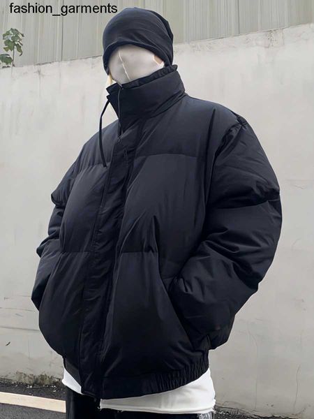 

dsigner men's track essental down cotton padded thickened jacket men women, Black