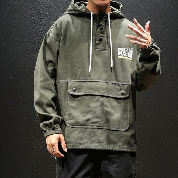 

mens jackets brand loose mens jackets plus size fashion pullover casual jacket men long sleeve front pocket windbreaker coat 5xlm 220929, Black;brown