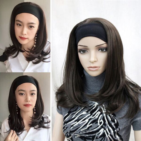 

women wig short mix brown straight lady's synthetic hair cosplay wigs/wig, Black