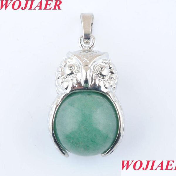 

pendant necklaces owl pendants natural stone pink quartz purple crystal lapis round ball bead pendant fit women men bo921 bdejewelry dhr1h, Silver