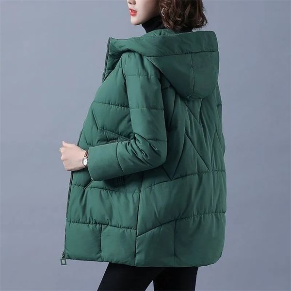 

womens down parkas women winter jacket long warm parkas female thicken coat cotton padded parka jacket hooded outwear m4xl 220929, Black