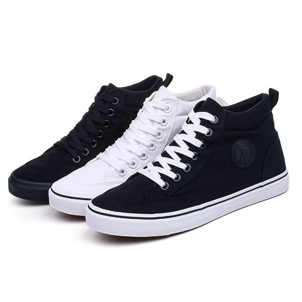 

dress shoes mens high footwear fashion canvas flat men's casual cool street brand classic black white a136 220929