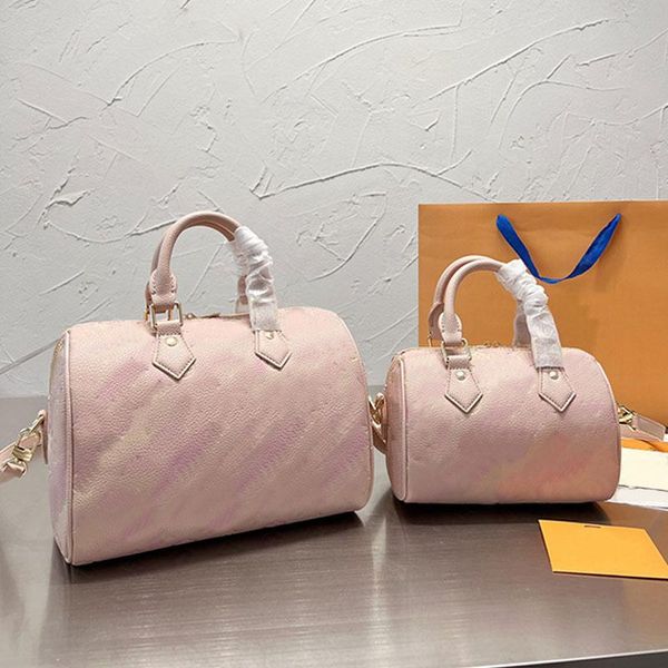 

boston bags women shoulder bags pillow shopping bag large capacity totes leather double handles gradient embossed letters detachable long st