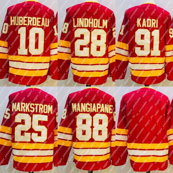 

hockey jerseys 28 elias lindholm jersey 10 jonathan huberdeau 25 jacob markstrom 88 andrew mangiapane 91 nazem kadri 68 jaromir jagr black, Black;red