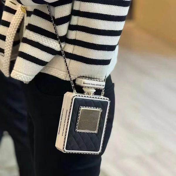 

luxury designer coco no5 perfume bottle bag woman crossbody bags clambskin mini coin purse pouch cc chain bag