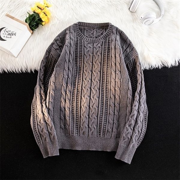 

mens sweaters men crewneck sweaters autumn winter slim fit coarse wool warm oneck sweater men fashion clothing brand trends 220929, White;black