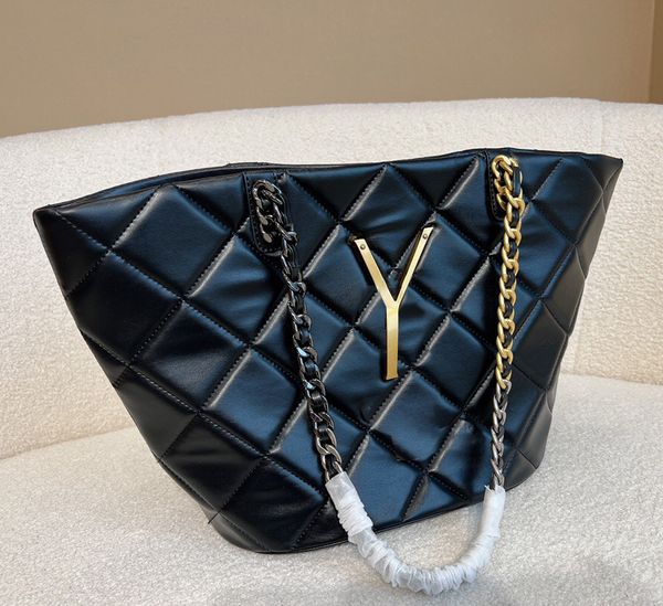 

designer luxury brand shopping bag retro rhomb leather ladies new underarm fashion versatile large capacity multi-functional woven chain tot