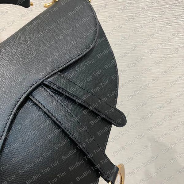 

10a tier quality luxury designer saddles bag handbag womens gold bag small real leather cowhide quilted flap purse crossbody shoulder black
