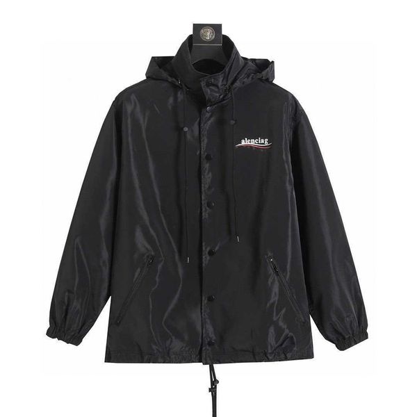 

paris cola ocean wave mountain climbing rushsuit men's and women's loose sports nylon jacket home b waterproof windproof fashion, Black;brown