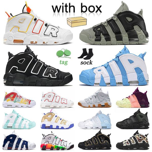 

shoes womens basketball more uptempos volt trainers white 96 varsity red green multi color black bulls university blue new mens