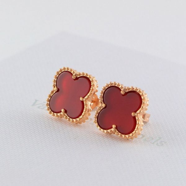 

stud earrings love four-leaf for women fashion wedding earring jewelry 14fjb, Golden;silver