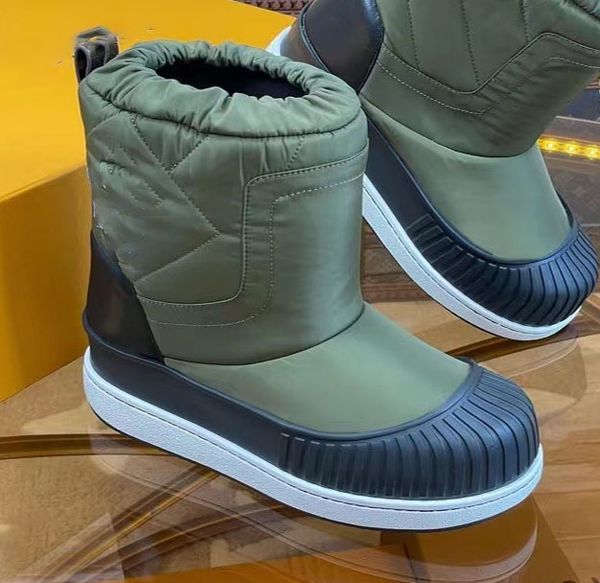 

down material boot color blocking thick bottom low heel short boots women's all wool warm fashion front zipper design two-color options, Black