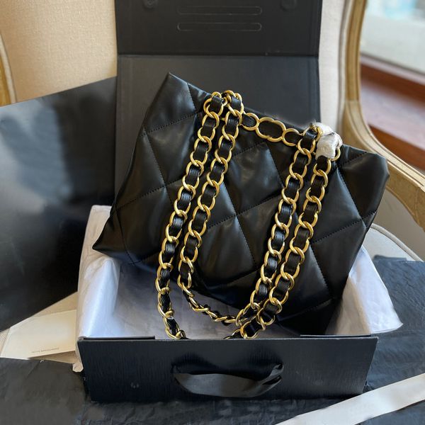 

5a luxury designer brand totes genuine leather metal chain decoration classic handbags