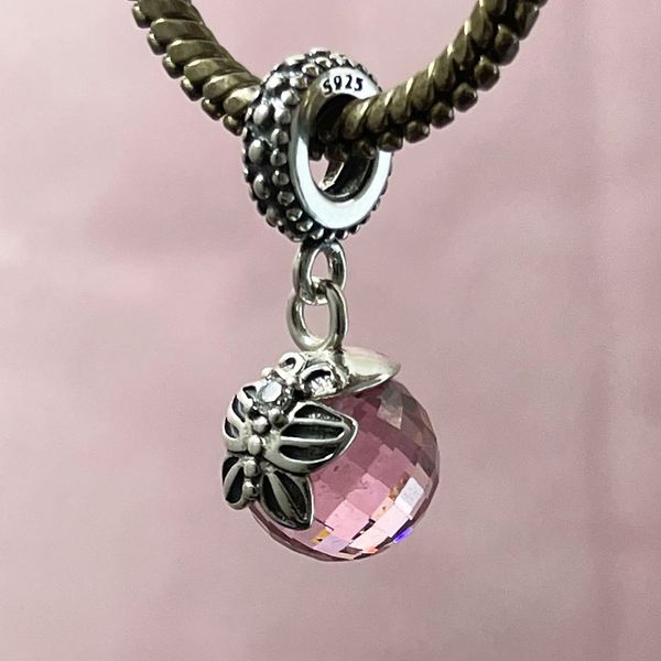 

925 sterling silver pink morning butterfly dangle charm bead fits european pandora style jewelry charm bracelets, Black