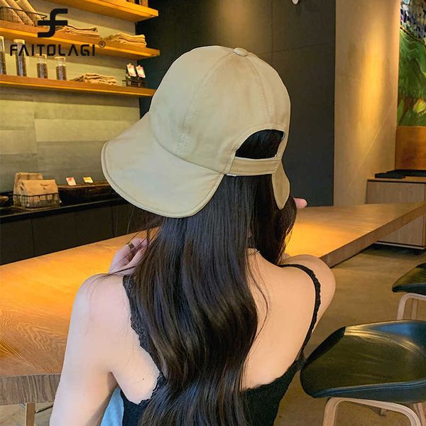 

wide brim new solid color soft cotton women bucket hat spring summer adjustable outdoor beach sun hats foldable panama caps ponytail cap 092, Blue;gray