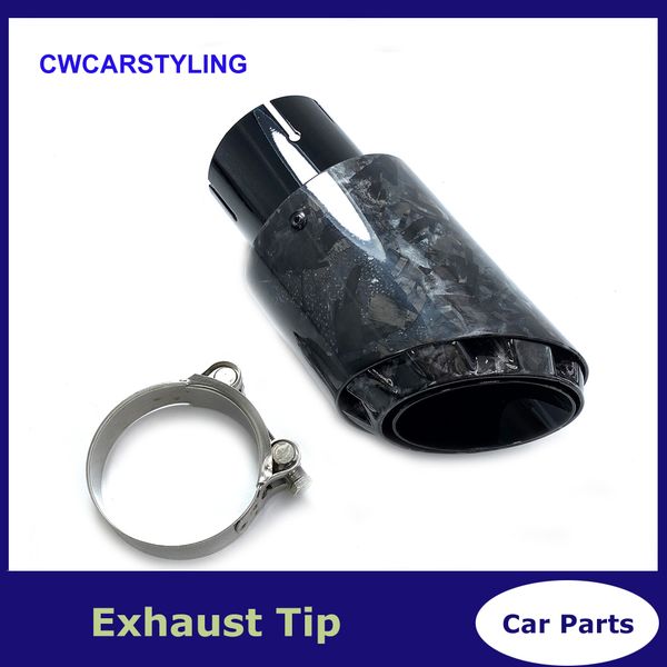 

1 pcs 3 layers exhaust muffler tip for akrapovic exhaust pipe forged carbon fiber twill gloss black stainless steel nozzles