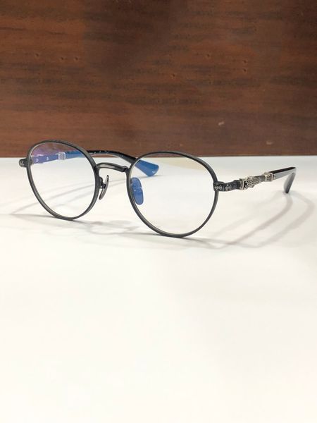 

luxury cool fashion designer glass for women mens frame optical sun glasses for men heave process round radiation lenses business eyewear co, Black