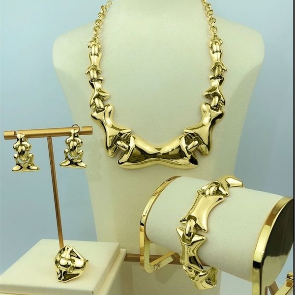 

wedding jewelry sets guomei fashion big brazilian gold for women and party b0002 220929, Slivery;golden