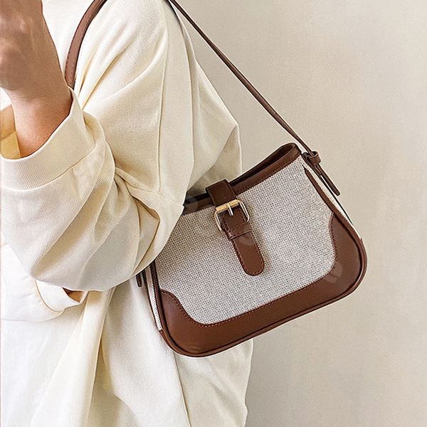 

hbp 2022 new single shoulder bags retro color mosaic women simple small feeling underarm bag