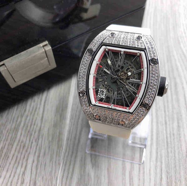 

watches wristwatch designer luxury mens mechanical watch business wine barrel full drill automatic fashion trend richa milles fine steel x1m, Slivery;golden