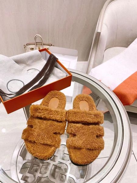 

europ style slipper soft wool fashion sandal men's and women's big head slippers velvet scuffs cross design swimming pool party co, Black