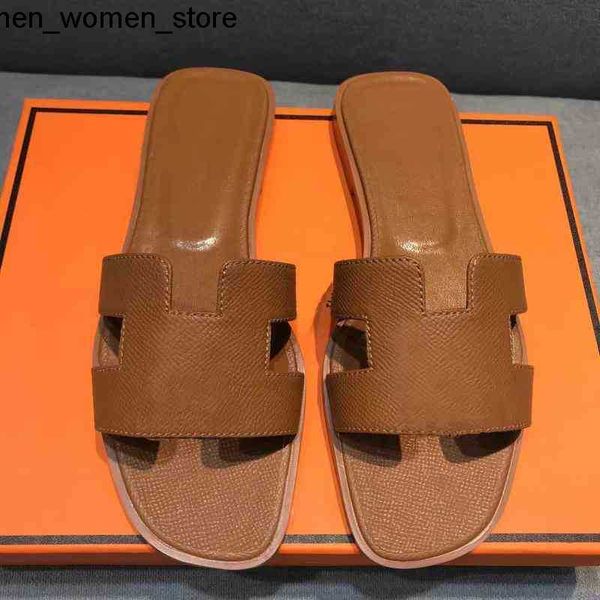 

designer slippers flat slides women sandals slide beach sandal slipper classic leather summer red yellow cartoon, Black