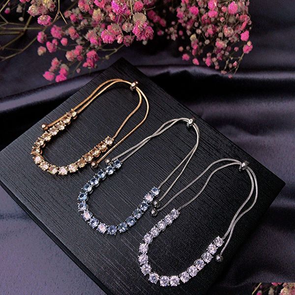 

charm bracelets charm adjustment bracelets designer jewelry white crystal rose gold chains luxury diamond bracelet for woman three co dh6w3, Golden;silver