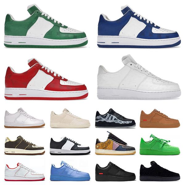 

men women virgil ablohs designer basketball shoes 1 one low mca light green spark cactus jack brown beige skeleton black sports sneakers tra