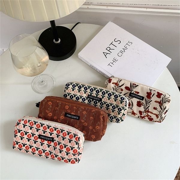 

cosmetic bags cases korean corduroy cosmetic bag small makeup pouch lady portable travel toiletry bag necesserie organizer student cute penc